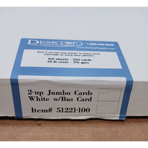 2-Up  Jumbo Cards White W/Business Card item number 51221-100 - Picture 2 of 3